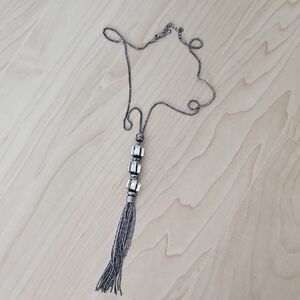 Elegant Silver Tassel Necklace